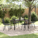 Set da Pranzo per Giardino 5 pcs Nero