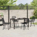 Set da Pranzo per Giardino 5 pcs Nero