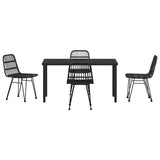 Set da Pranzo per Giardino 5 pcs Nero