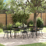 Set da Pranzo per Giardino 7 pcs Nero