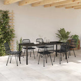 Set da Pranzo per Giardino 7 pcs Nero