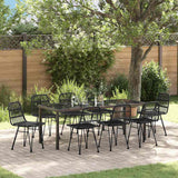 Set da Pranzo per Giardino 9 pcs Nero