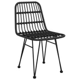 Set da Pranzo per Giardino 9 pcs Nero