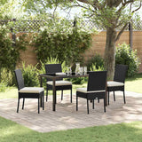 Set da Pranzo per Giardino 5 pcs Nero