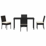 Set da Pranzo per Giardino 5 pcs Nero