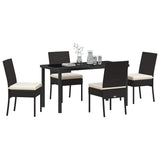 Set da Pranzo per Giardino 5 pcs Nero
