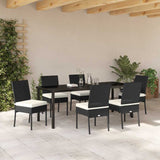 Set da Pranzo per Giardino 7 pcs Nero