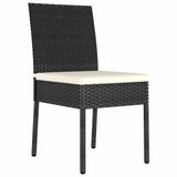 Set da Pranzo per Giardino 7 pcs Nero
