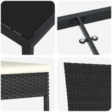 Set da Pranzo per Giardino 9 pcs Nero