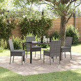 Set da Pranzo per Giardino 5 pcs Grigio
