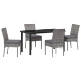 Set da Pranzo per Giardino 5 pcs Grigio