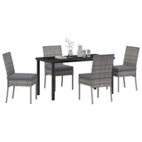 Set da Pranzo per Giardino 5 pcs Grigio