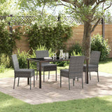 Set da Pranzo per Giardino 5 pcs Grigio