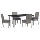 Set da Pranzo per Giardino 5 pcs Grigio