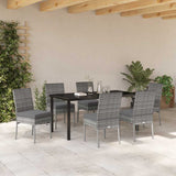 Set da Pranzo per Giardino 7 pcs Grigio