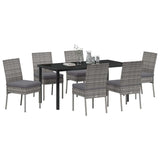 Set da Pranzo per Giardino 7 pcs Grigio