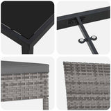 Set da Pranzo per Giardino 9 pcs Grigio