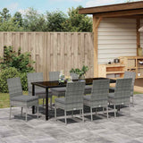 Set da Pranzo per Giardino 9 pcs Grigio