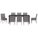 Set da Pranzo per Giardino 9 pcs Grigio