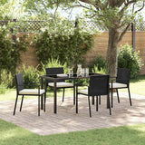 Set da Pranzo per Giardino 5 pcs Nero