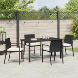 Set da Pranzo per Giardino 5 pcs Nero