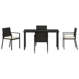Set da Pranzo per Giardino 5 pcs Nero