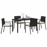 Set da Pranzo per Giardino 5 pcs Nero