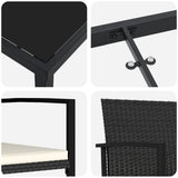 Set da Pranzo per Giardino 7 pcs Nero