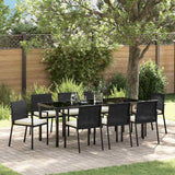 Set da Pranzo per Giardino 9 pcs Nero
