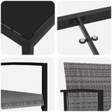 Set da Pranzo per Giardino 5 pcs Grigio
