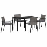 Set da Pranzo per Giardino 5 pcs Grigio
