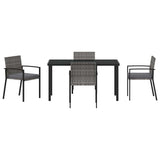Set da Pranzo per Giardino 5 pcs Grigio