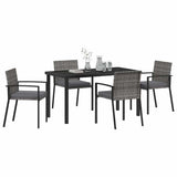 Set da Pranzo per Giardino 5 pcs Grigio