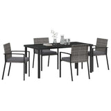 Set da Pranzo per Giardino 5 pcs Grigio