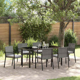 Set da Pranzo per Giardino 7 pcs Grigio