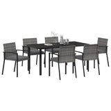 Set da Pranzo per Giardino 7 pcs Grigio
