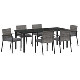 Set da Pranzo per Giardino 6 pcs Grigio