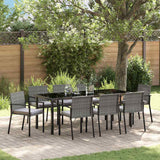 Set da Pranzo per Giardino 9 pcs Grigio