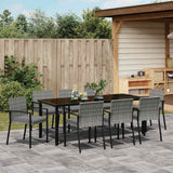 Set da Pranzo per Giardino 9 pcs Grigio