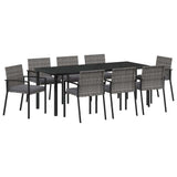 Set da Pranzo per Giardino 9 pcs Grigio