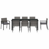 Set da Pranzo per Giardino 9 pcs Grigio