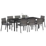 Set da Pranzo per Giardino 9 pcs Grigio