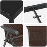 Set da Pranzo per Giardino 7 pcs Marrone