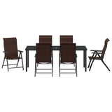 Set da Pranzo per Giardino 7 pcs Marrone