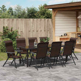 Set da Pranzo per Giardino 9 pcs Marrone