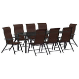 Set da Pranzo per Giardino 9 pcs Marrone