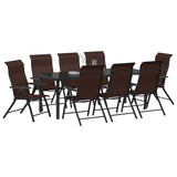 Set da Pranzo per Giardino 9 pcs Marrone