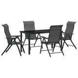 Set da Pranzo per Giardino 5 pcs Grigio