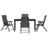 Set da Pranzo per Giardino 5 pcs Grigio
