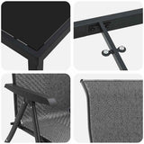 Set da Pranzo per Giardino 7 pcs Grigio
